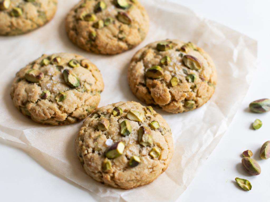 Salted Pistachio Brown Butter Cookies